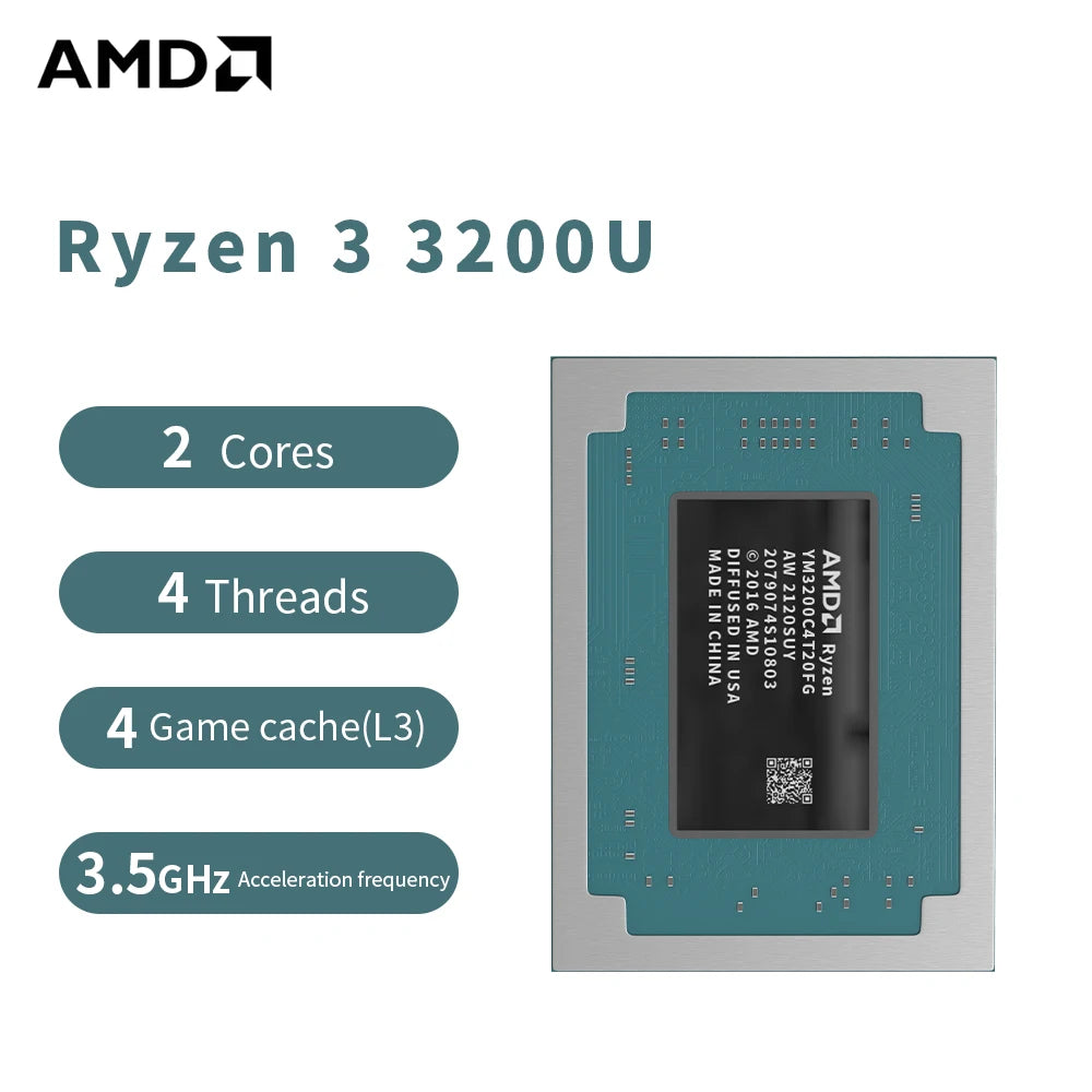 AMD R3 3200U Ryzen 3 3200U Processor 3.5GHz 2-Core 4-Thread 4MB Game Cache 14NM TDP 12-25W Socket FP5 Gaming CPU  YM3200C4T2OFG Aurexia off