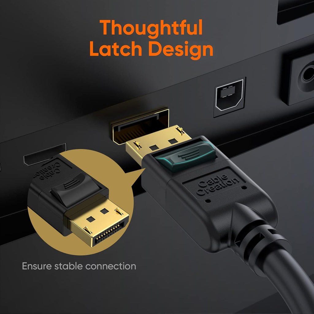 Displayport Cable 10Ft/3M, 4K DP Cable 1.2 Male to Male Support 4K@60Hz, 2K@144Hz Compatible with Computer, Desktop, Laptop, PC, Monitor, Projector,2Pack/Black