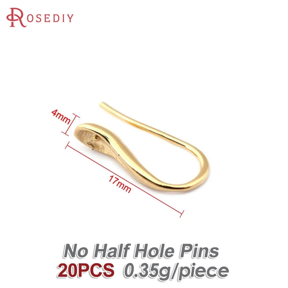 18K Gold Color Brass Can fit Half Hole Beads with Half Pins Earrings Hooks High Quality Jewelry Making Diy Findings Accessories Aurexia off