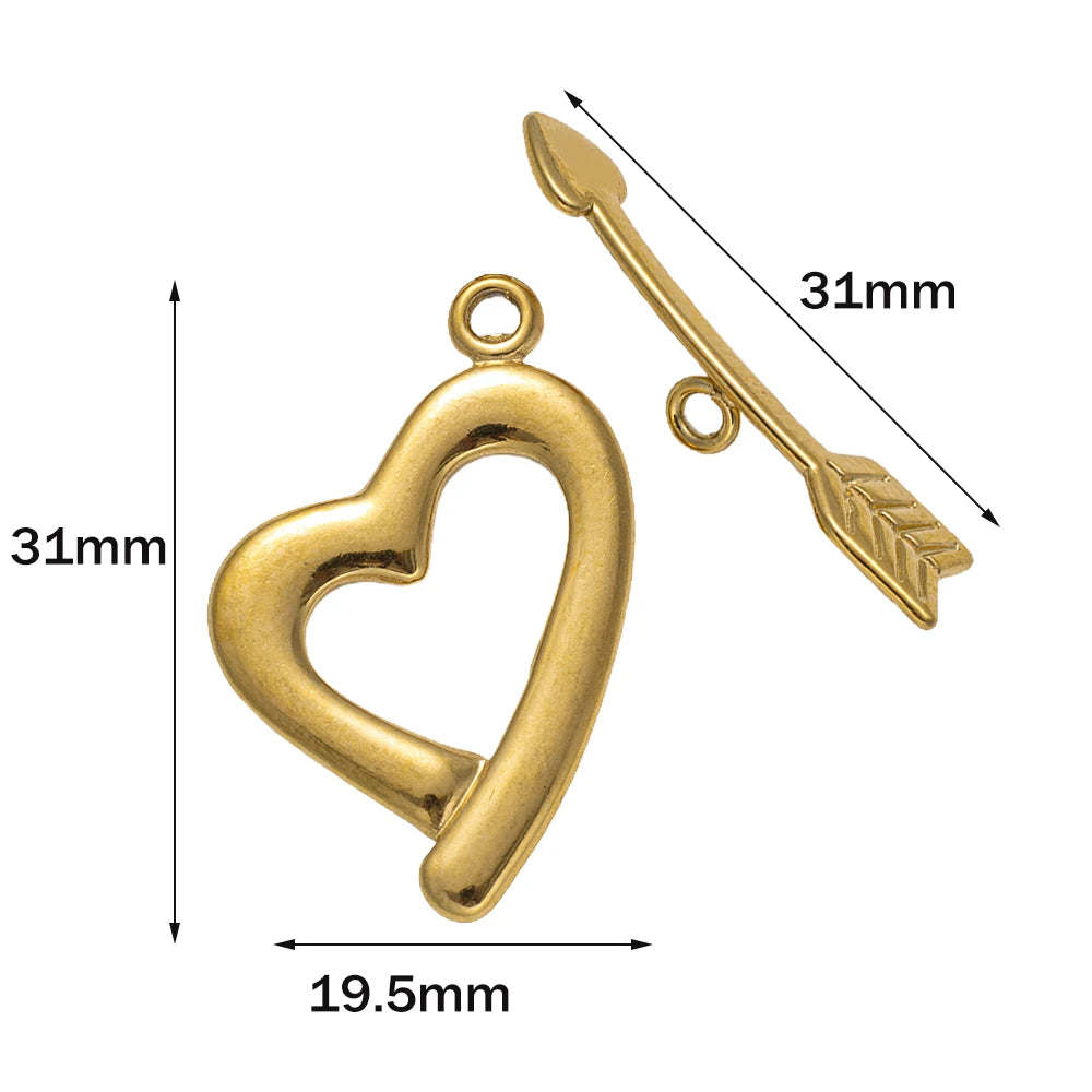 5 Sets Stainless Steel Toggle Clasp T-bar Closure Ring Fastener Hook End Connectors for DIY Necklace Bracelet Jewelry Making Aurexia off