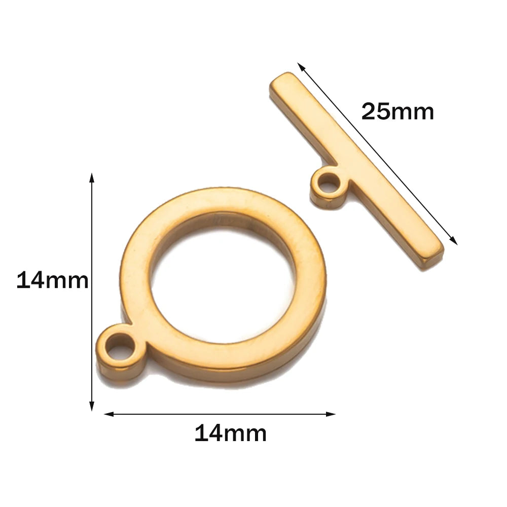 5 Sets Stainless Steel Toggle Clasp T-bar Closure Ring Fastener Hook End Connectors for DIY Necklace Bracelet Jewelry Making Aurexia off