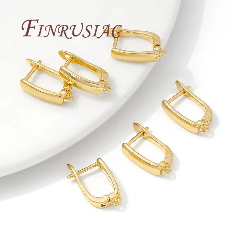 18K Gold Plated Earwires Earrings Fixtures Basic Fasteners For Earrings,Anti-Allergy Earring Hooks Clasps Jewelry Accessories Aurexia off