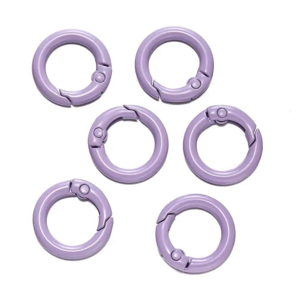 2/5pcs/Lots Metal Round Spring Clasp Colored Carabiner Keychain Clips Hook for DIY Jewelry Buckles Keychains Supplies Aurexia off