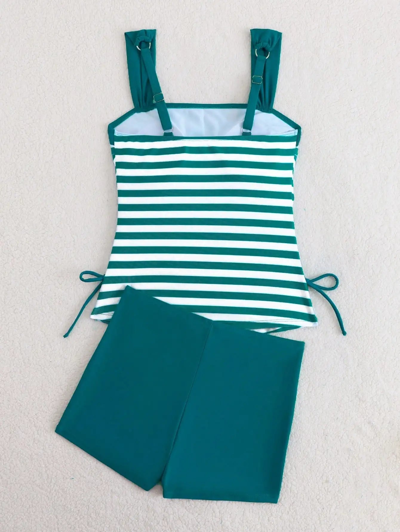 Women Striped Tankini Swimwear 2 Piece Set Beach Vacation Pool Party Aurexia off