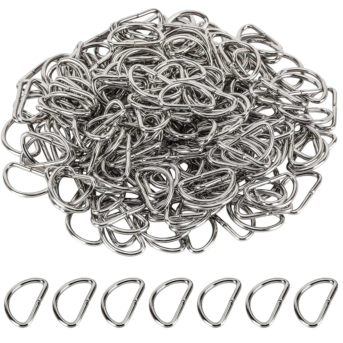 30/60/100Pcs D-ring buckle stainless steel semi-circular D-ring adjustable hardware bag belt process DIY accessories Aurexia off