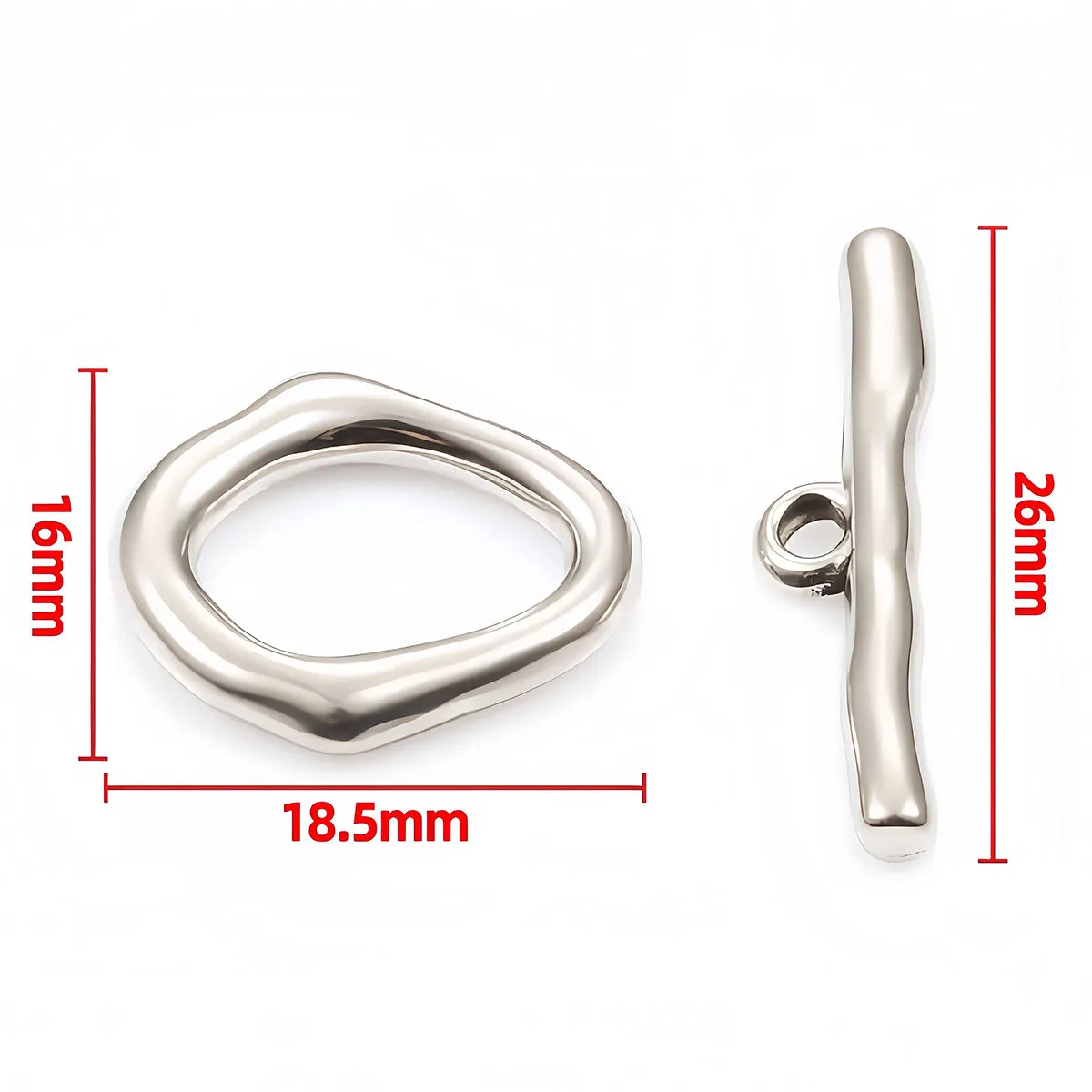 2 Sets Stainless Steel OT Clasp Heart Toggle Clasps Buckle Connector for Necklaces Bracelets Hook DIY Jewelry Making Accessories Aurexia off