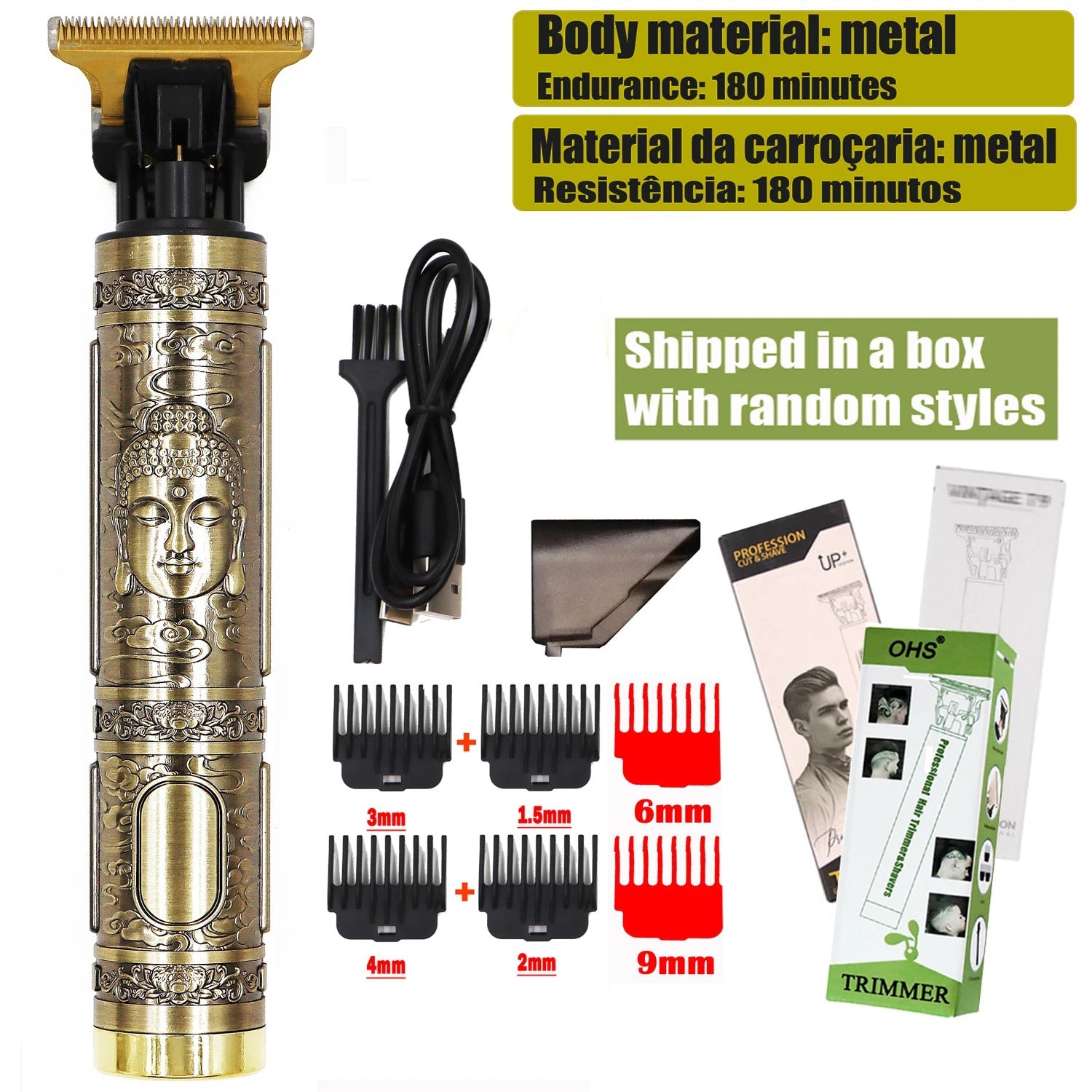 OHS Rechargeable  Vintage T 9 Cordless Hair Cutting Machine Electric Shaver For Man Hair Clipper Barber Trimmer Beard Razors Aurexia off
