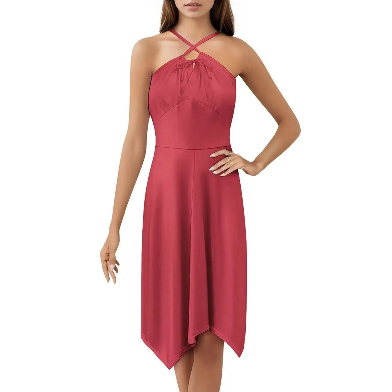 Paprika Floral Smock Dress For Women Spring Summer Casual Dress For Party Colour Color Colors Chromatic Colored Female Clothing Aurexia off