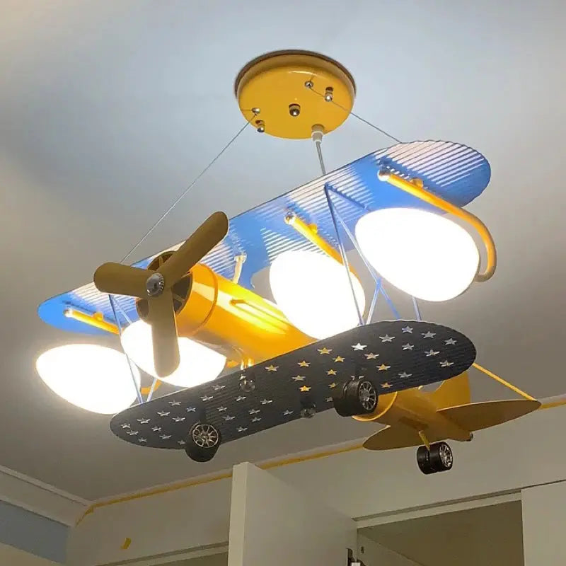 Modern Kids Room Led Light Children Bedroom Chandelier Lighting Kids Room Lamp Airplane Hanging Lamp Light Aurexia off