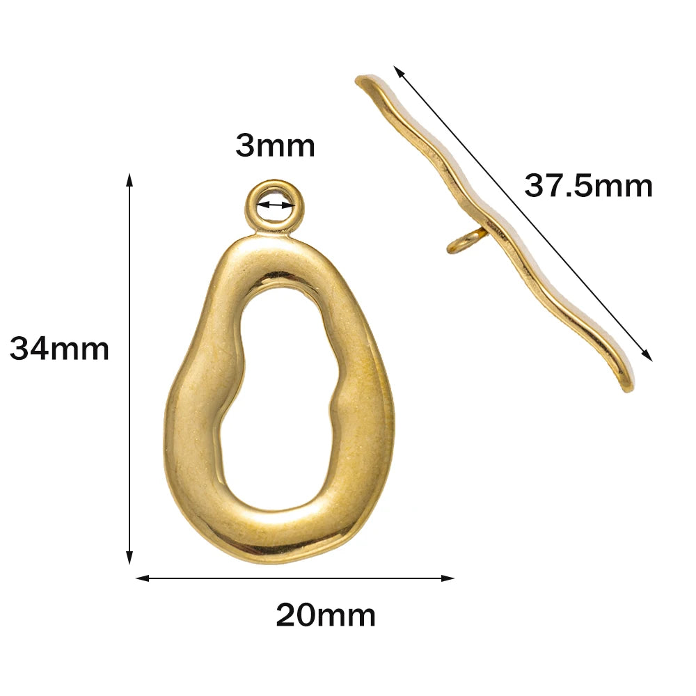 5 Sets Stainless Steel Toggle Clasp T-bar Closure Ring Fastener Hook End Connectors for DIY Necklace Bracelet Jewelry Making Aurexia off