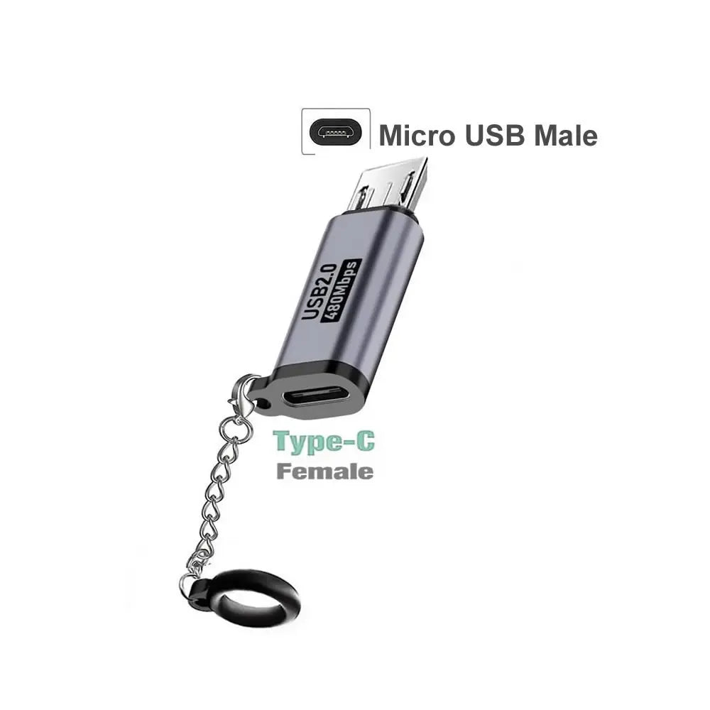 USB-C Adapter Type C Female To Micro / Mini USB Converters For iPhone 14 13 Xiaomi Samsung For Lightning Male Charger Adapter Aurexia off