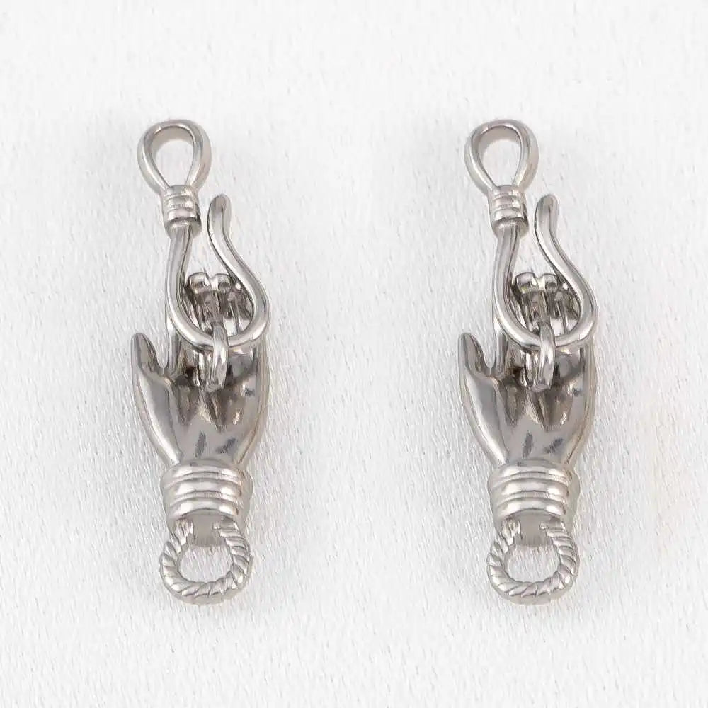 2pcs Stainless Steel Gold Plated Hand-Shape Boat Anchor S-shaped Connection Buckle for DIY Bracelet Clasps Jewelry Accessories Aurexia off