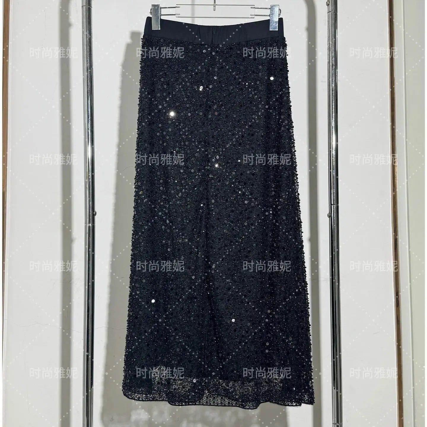 Fashion Heavy Sequin Beaded Cardigan Jacket for Women Slim Fit Bodycon Mid-Length Skirt Trendy Long Sleeve Coat Aurexia off