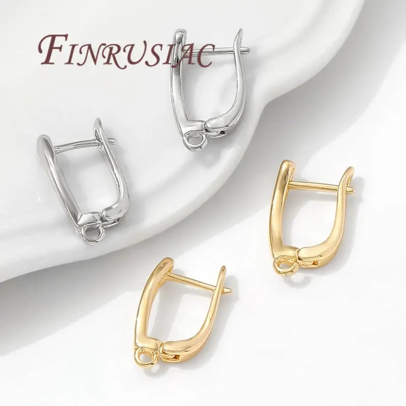 18K Gold Plated Earwires Earrings Fixtures Basic Fasteners For Earrings,Anti-Allergy Earring Hooks Clasps Jewelry Accessories Aurexia off