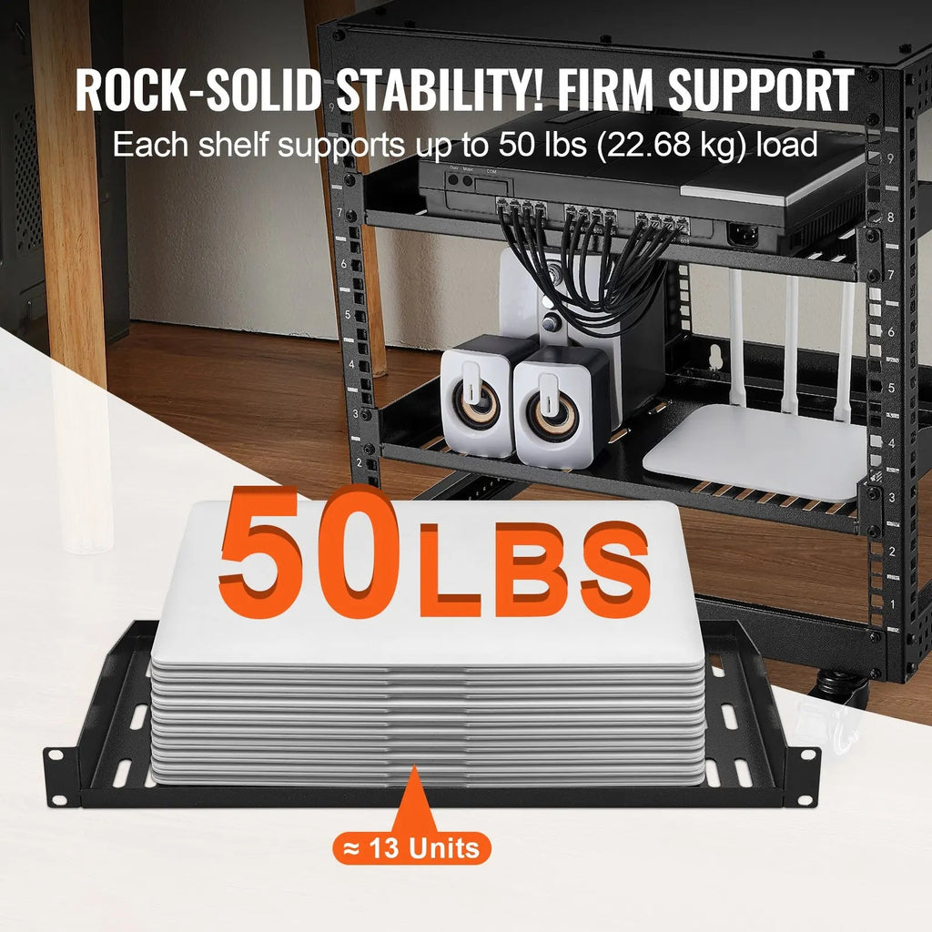 2PCS 1U Server Rack Shelf Depth Vented Rack Mount Shelf Tray Aurexia off