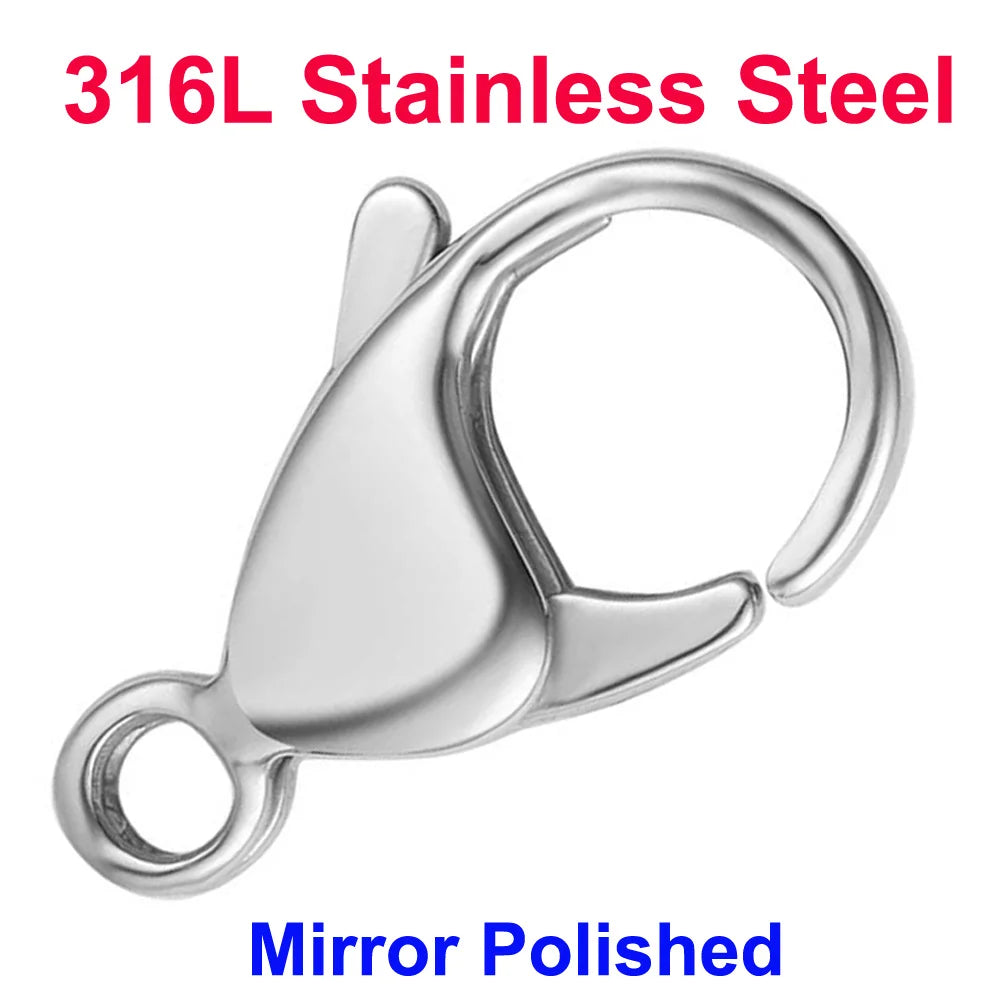 20/30/40 316L Stainless Steel Lobster Clasps Wholesale Mirror Polished 9-19mm 18k Gold Vacuum Plated Diy Jewelry Making Findings Aurexia off