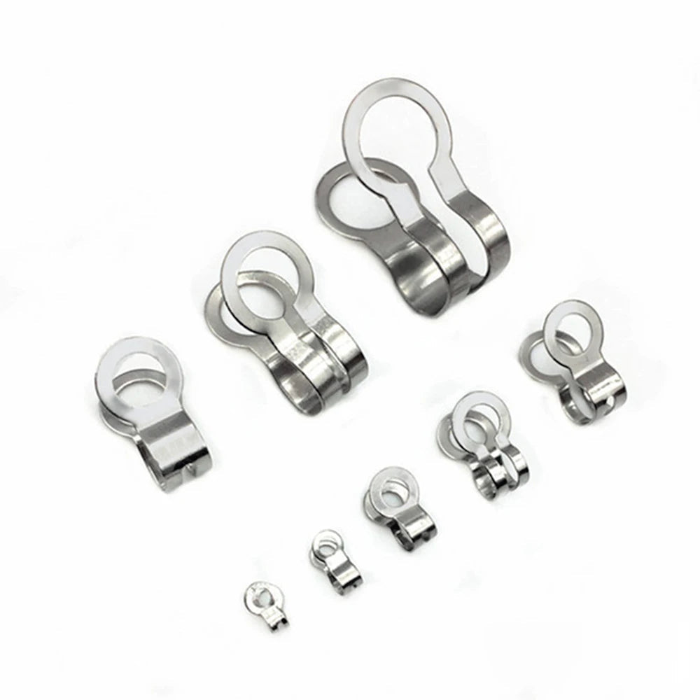 50 Pcs Stainless Steel Bead Chain Buckle Pendant Clasp Tail End Connection Buckle DIY Necklace Clasp Jewelry Accessories Aurexia off