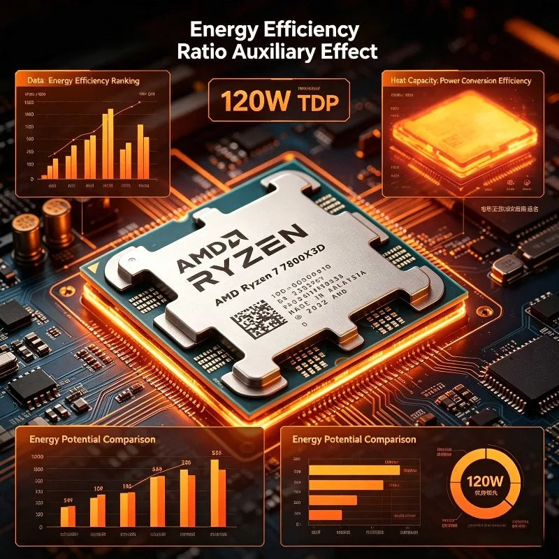 AMD Ryzen 7 7800X3D Desktop CPU Zen4 5nm 8C16T 5.0GHz 96MB 3D V-Cache AM5 120W Radeon Graphics Gaming Processor Aurexia off