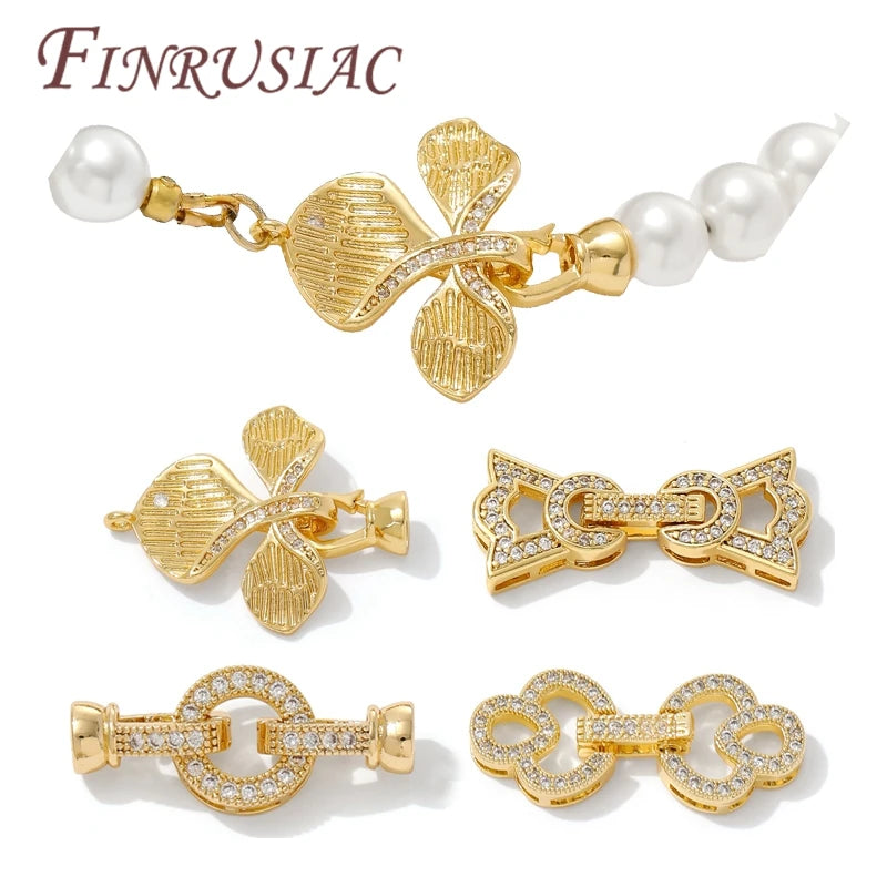 18K Gold Plated Connectors Clasps For Pearl,Bracelet Clasp For Jewelry Making,Necklace Clasp DIY Beading Accessories,Fittings Aurexia off