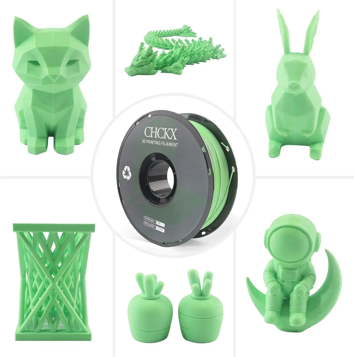 16KG PLA 3D Printer Filament Bundle, 1.75mm, 10 Colors Including White, Pink, Peach Aurexia off