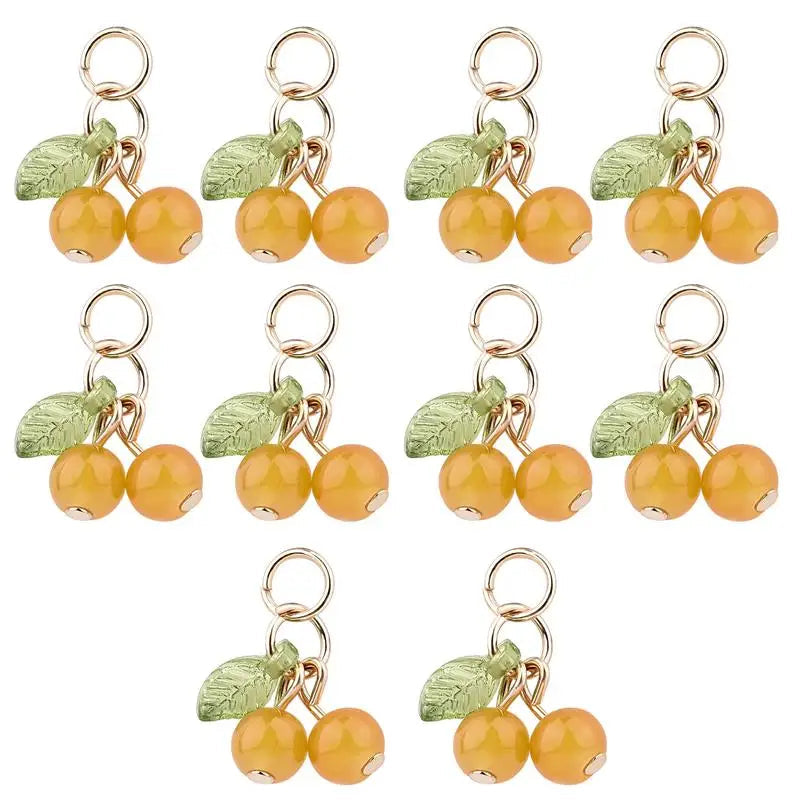 10Pcs/lot Fashion Delicious Red Cherry Keychain Summer Fruit Cherries Pendant Keyring For Women Men Jewelry Bag Accessories Gift Aurexia off