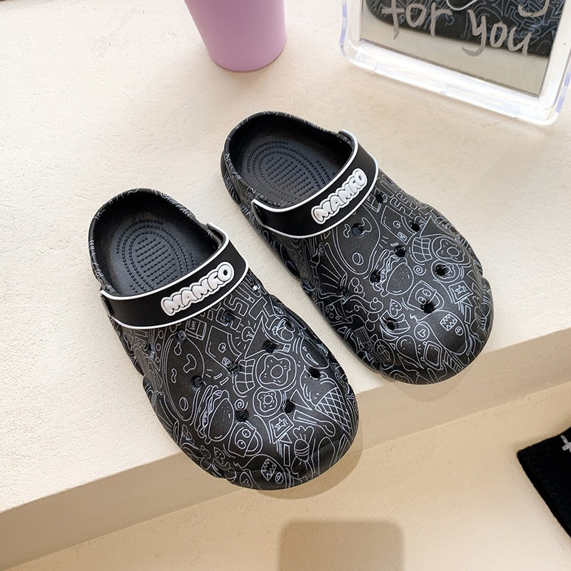 Thick Bottom Graffiti Nurse Hole Indoor Shoes Aurexia off