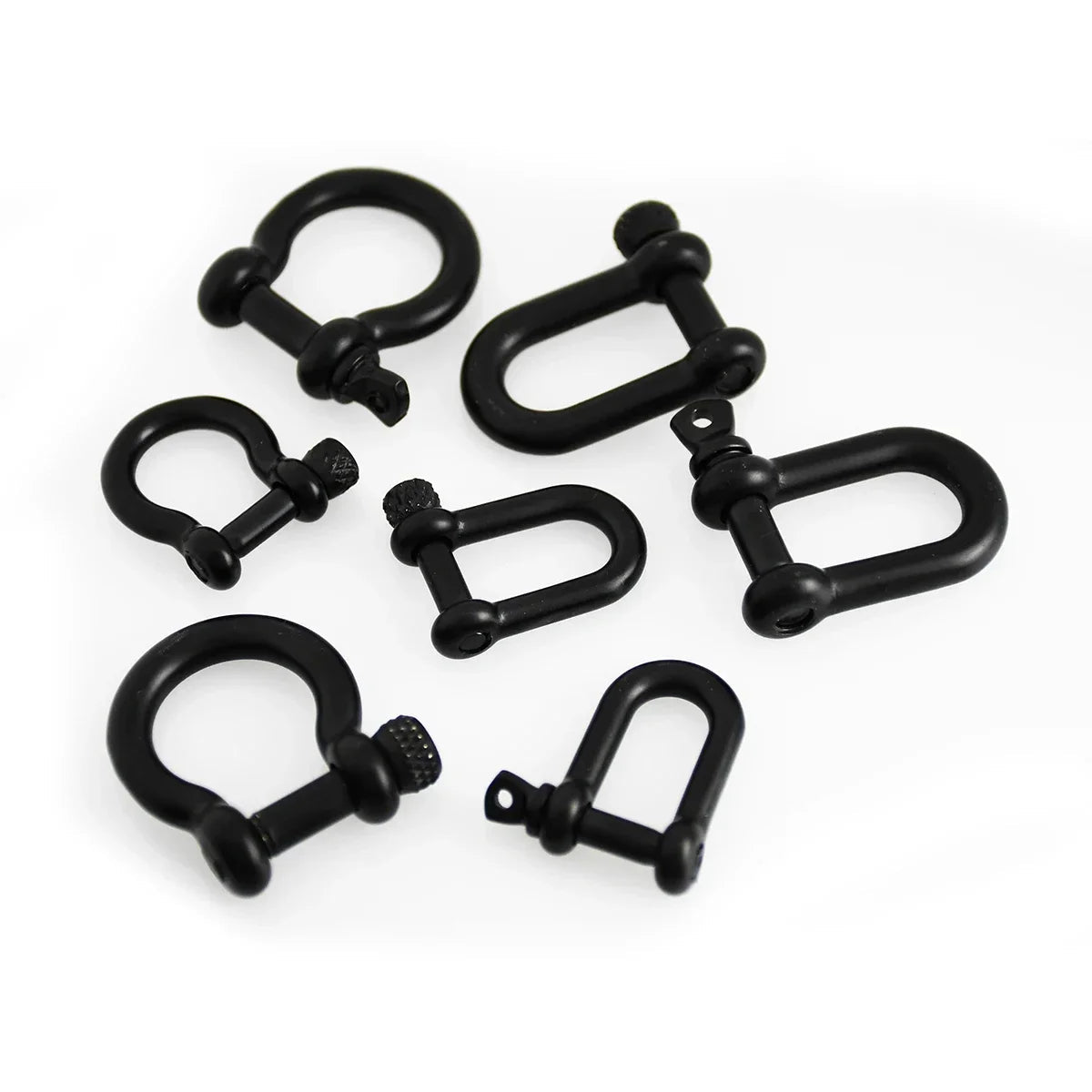 Stainless Steel Bow Shape Shackle Carabiner D Ring Fob Key Ring Keychain Hook for Camping Hiking Screw Joint Connector Buckle Aurexia off