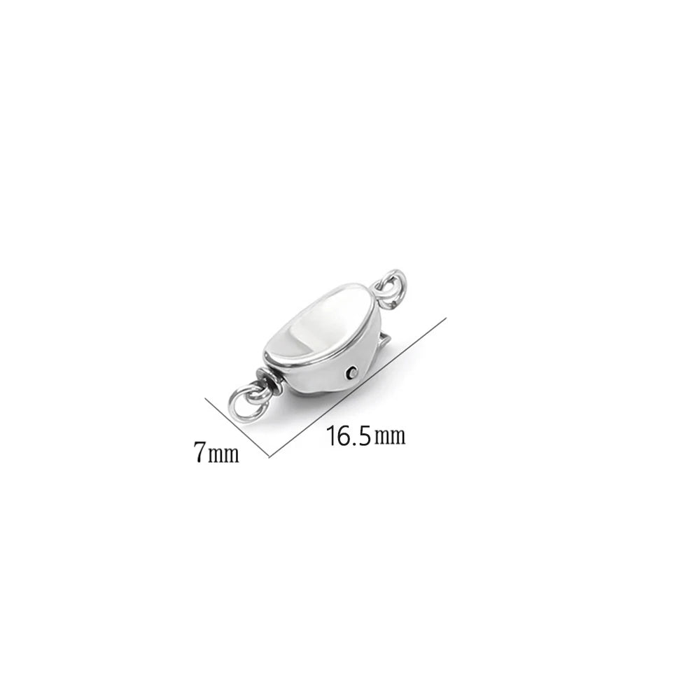 5 Pcs Titanium Steel Necklace Buckles Stainless Steel Saddle Buckle Non Rusting DIY Pearl Necklace Connecting Jewelry Making Aurexia off