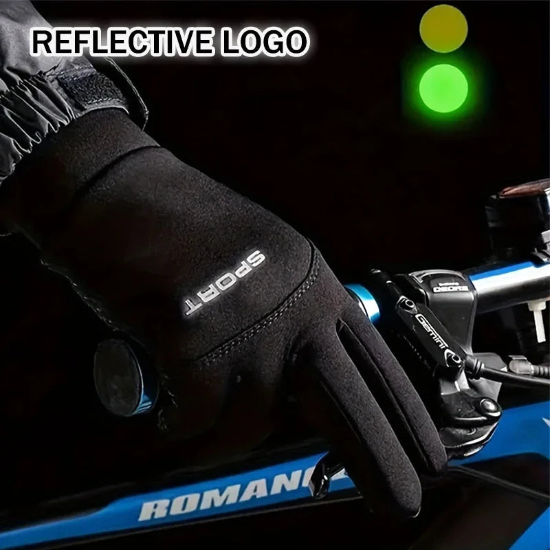 Winter Warm Gloves Touch Screen Windproof Cold-proof Cycling Gloves , Men's Women's Running, Hiking Skiing Gloves Aurexia off