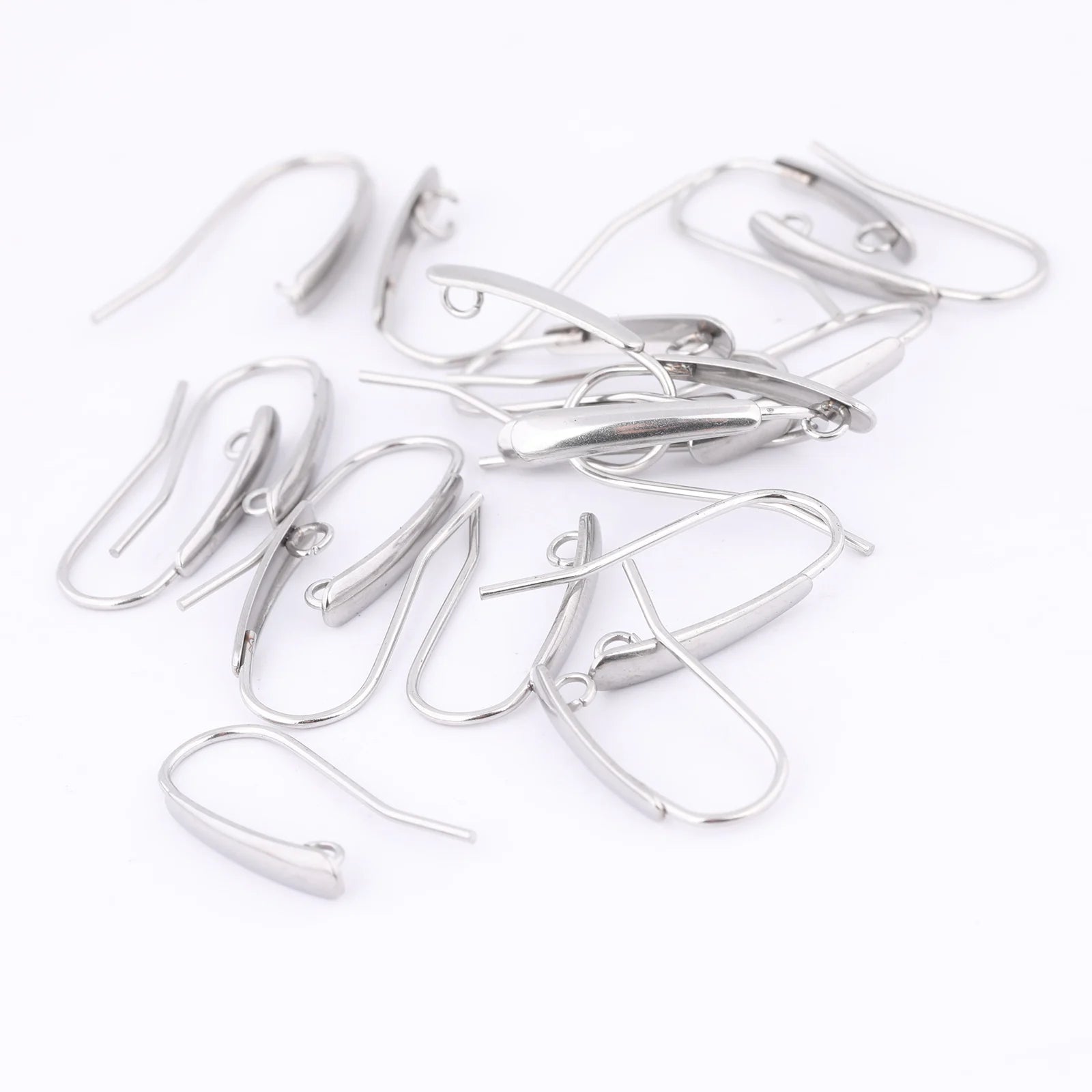 40pcs Stainless Steel Earring Hooks Findings With Loop Diy Ear Wire Clasps For Jewelry Making Supplies 12x21mm Aurexia off
