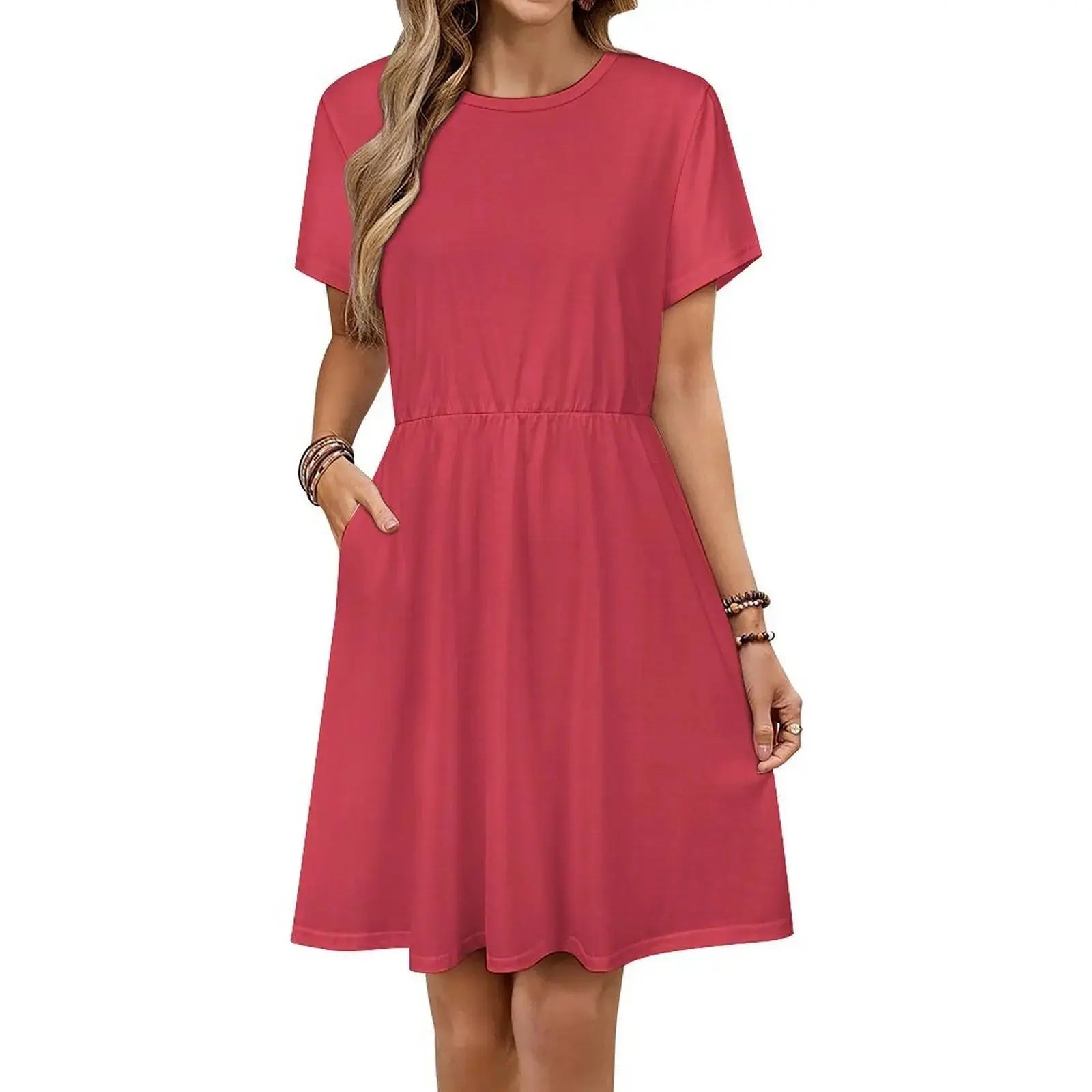 Paprika Floral Smock Dress For Women Spring Summer Casual Dress For Party Colour Color Colors Chromatic Colored Female Clothing Aurexia off