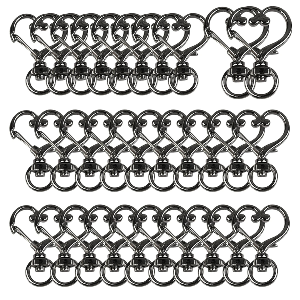 5/10/15/25/40/60Pcs Heart-Shaped Swivel Snap Hooks Metal Spring Snap Keychains Heart Clips Trigger for Lanyard Jewelry Charms Aurexia off