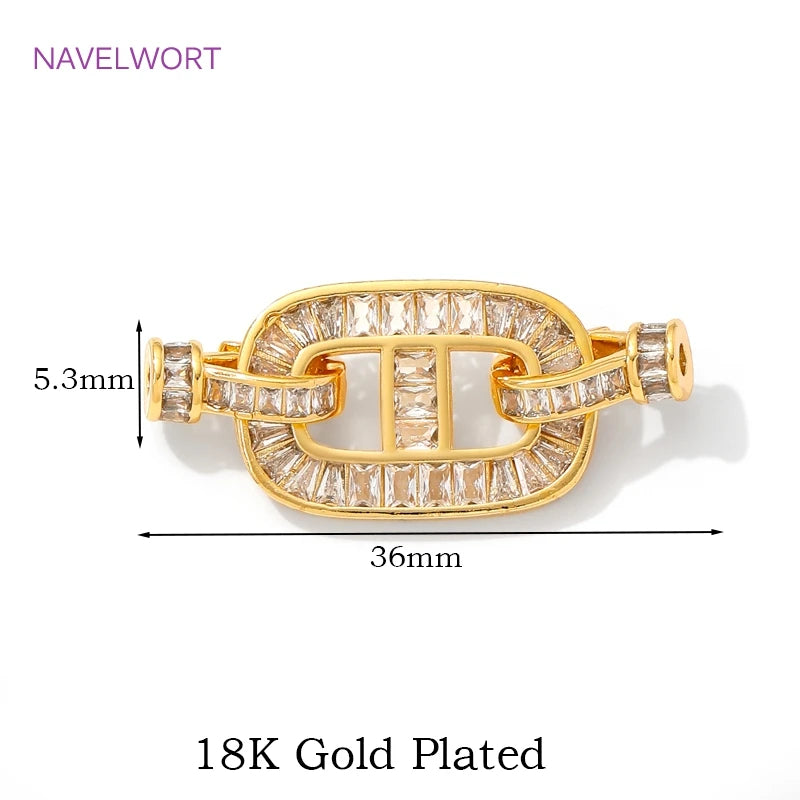 Luxury 18K Gold Plated Connectors Clasps,With Zircon Locks Clasps,Fasteners For Bracelet,DIY Necklaces Jewelry Making Findings Aurexia off
