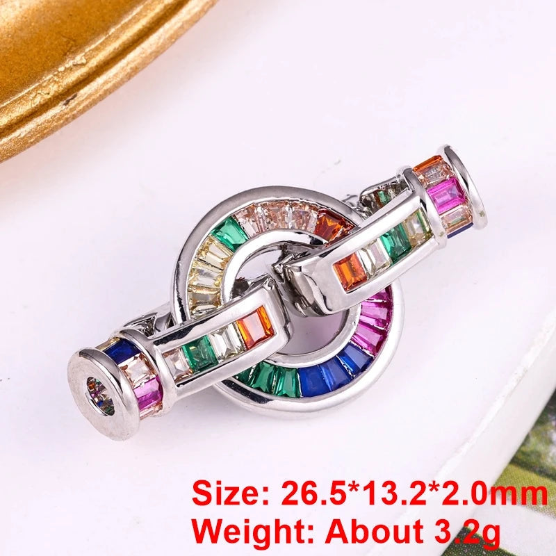Juya DIY Copper 18K Gold Plated Pendant Connector Fastener Buttob Lock Clasps For Needlework Natural Stone Pearls Jewelry Making Aurexia off