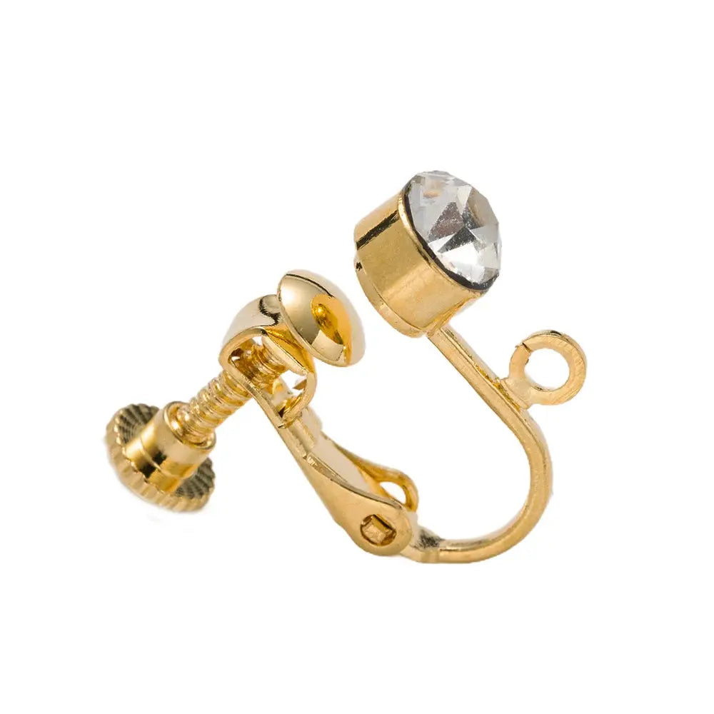 10pcs Brass Clip on Earring Converter Component with Crystal Rhinestone Non Pierced Earring Clip for Jewelry Making Supplies DIY Aurexia off