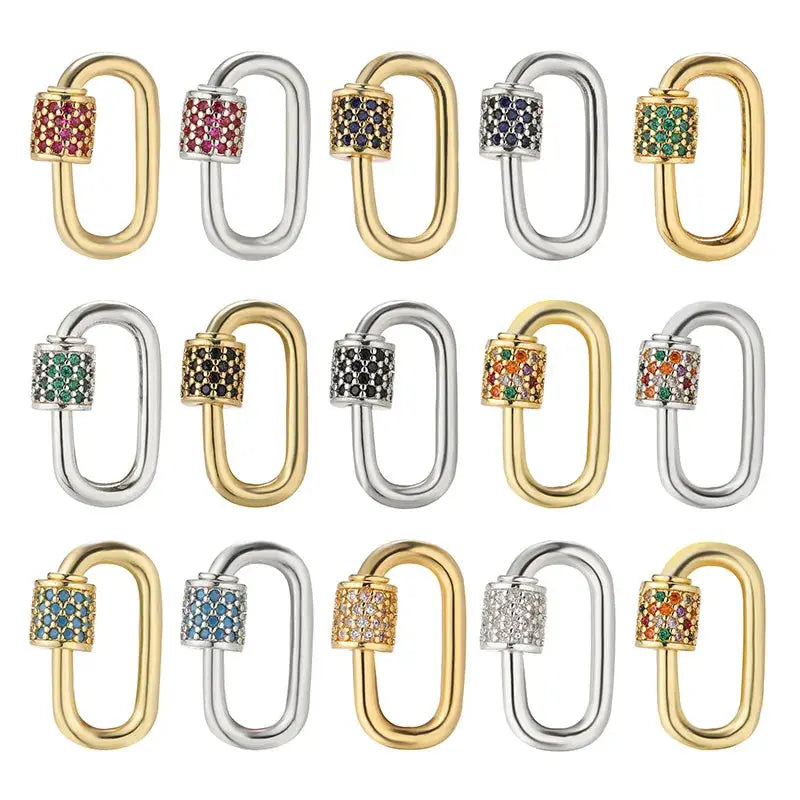 Juya DIY Decoration Carabiner Fastener Spring Lobster Screw Locket Clasps Accessories For Keychain Necklace Making Aurexia off