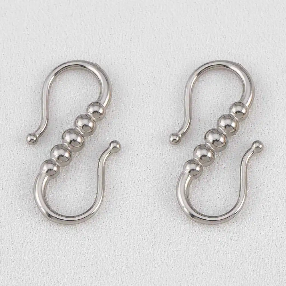 2pcs Stainless Steel Gold Plated Hand-Shape Boat Anchor S-shaped Connection Buckle for DIY Bracelet Clasps Jewelry Accessories Aurexia off