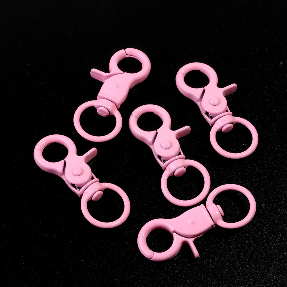 5Pcs/Lot Colorful Swivel Lobster Clasp Hooks Keychain Split Key Ring Connector for Bag Key Chain DIY Jewelry Making Supplies Aurexia off