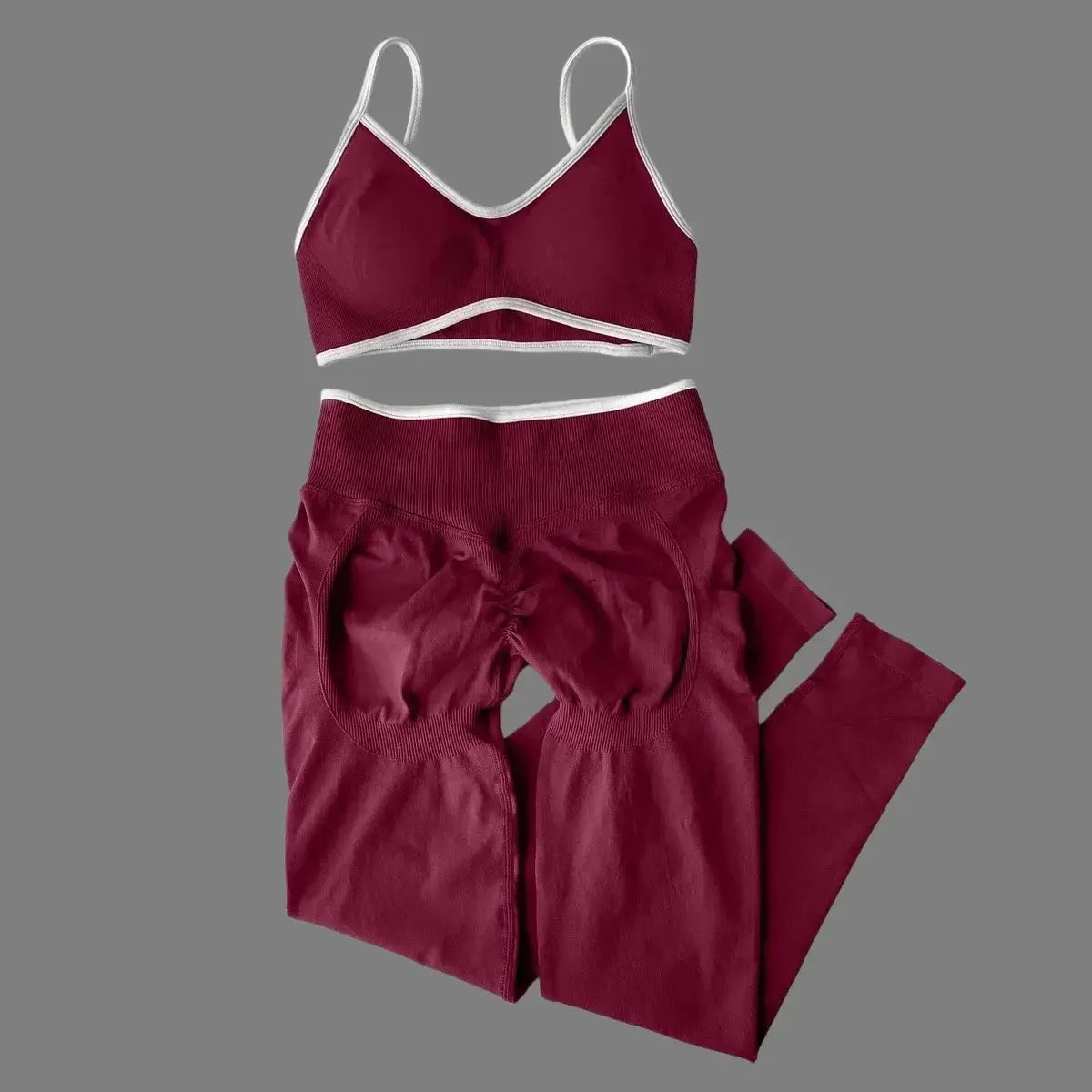 Women's 2-Piece Color Block Yoga Set: Camisole Bra & Seamless Fitted Leggings, Suitable for Fitness and Exercise Aurexia off