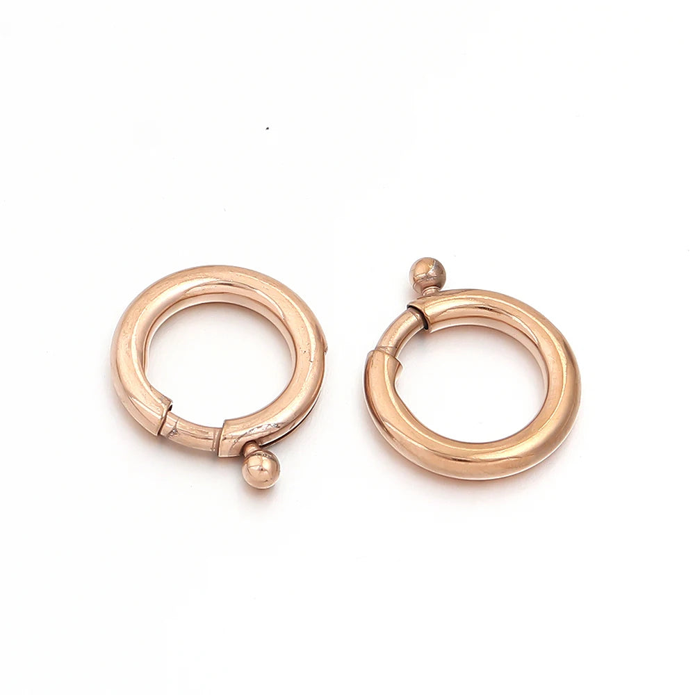 2pcs Stainless Steel Spring Clasps Round Ring Clasp Hooks Buckle Connectors For DIY Jewelry Making Bracelet Necklace Accessories Aurexia off