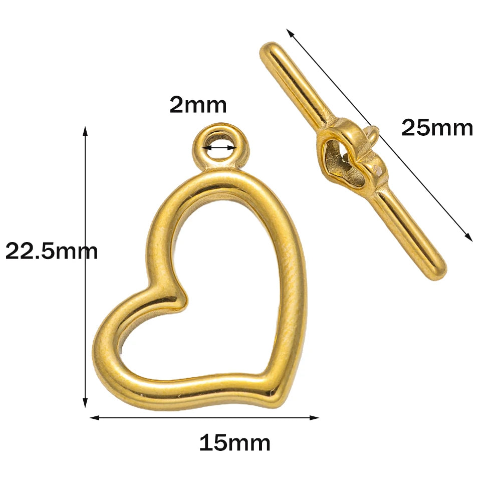 5 Sets Stainless Steel Toggle Clasp T-bar Closure Ring Fastener Hook End Connectors for DIY Necklace Bracelet Jewelry Making Aurexia off