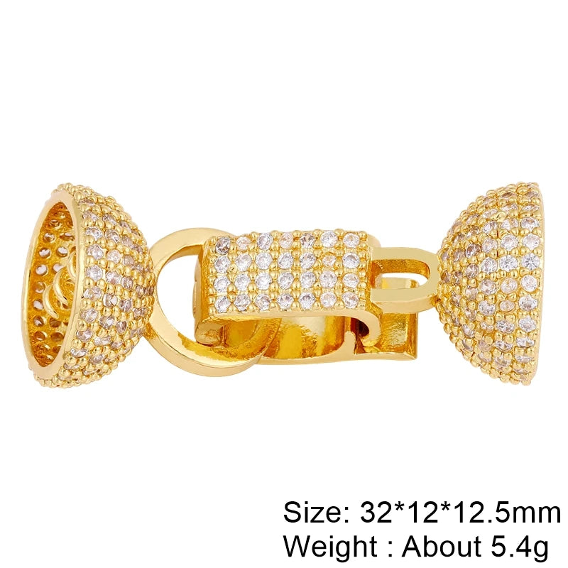 Juya DIY Copper 18K Gold Plated Pendant Connector Fastener Buttob Lock Clasps For Needlework Natural Stone Pearls Jewelry Making Aurexia off