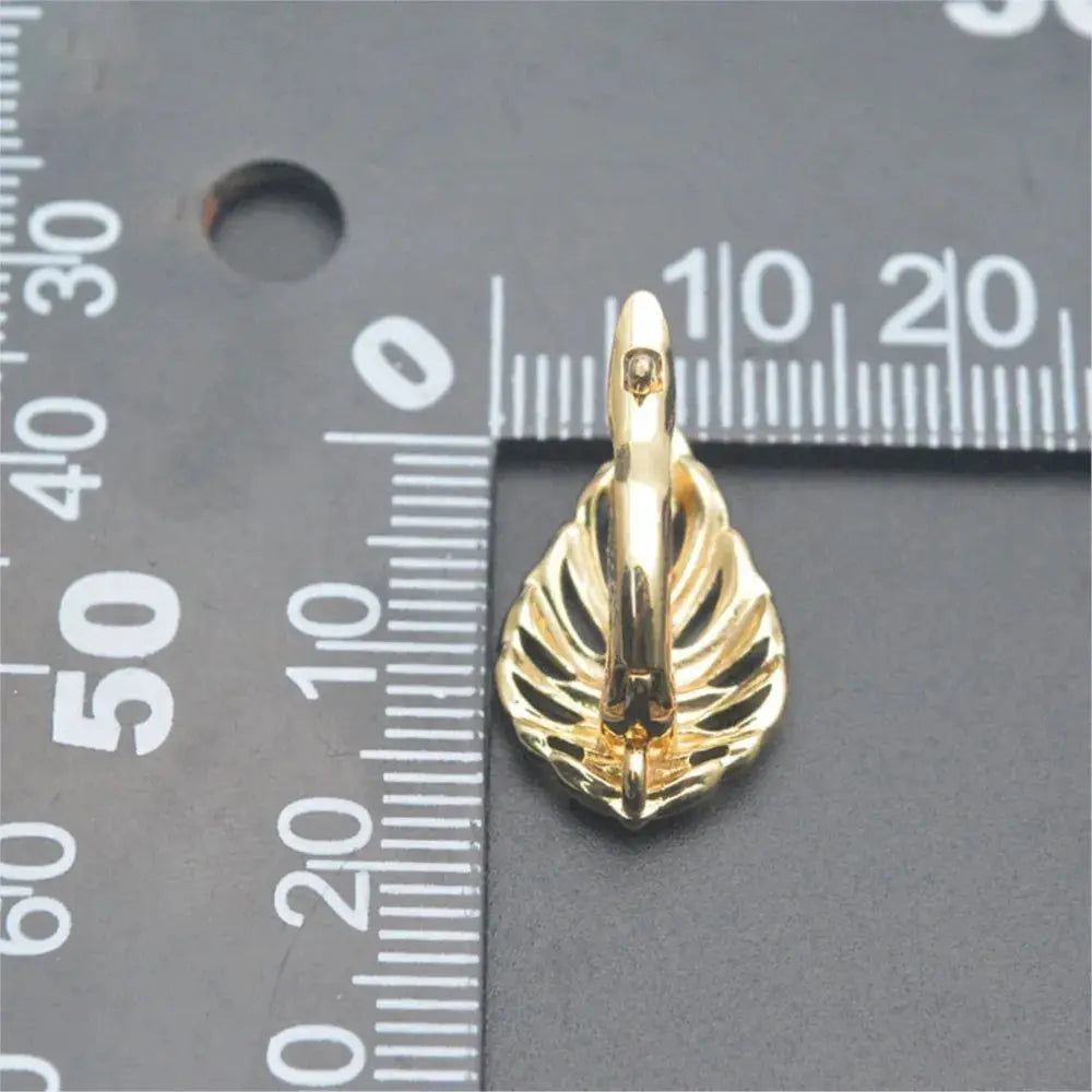 1/2Pcs 18K Gold Plated Brass Leaf Shaped Hollow Fashion Earrings Buckles For DIY High Quality Earring Hook Clasps Jewelry Making Aurexia off
