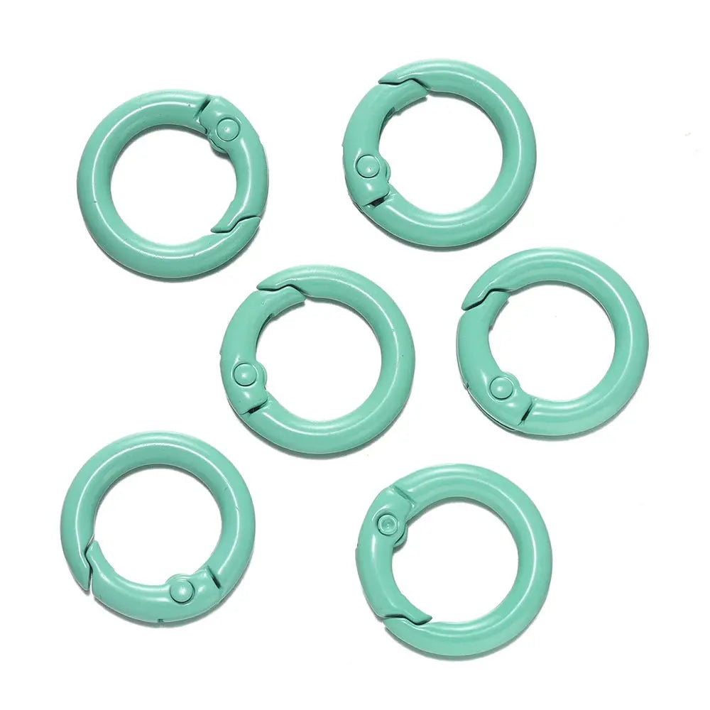 2/5pcs/Lots Metal Round Spring Clasp Colored Carabiner Keychain Clips Hook for DIY Jewelry Buckles Keychains Supplies Aurexia off