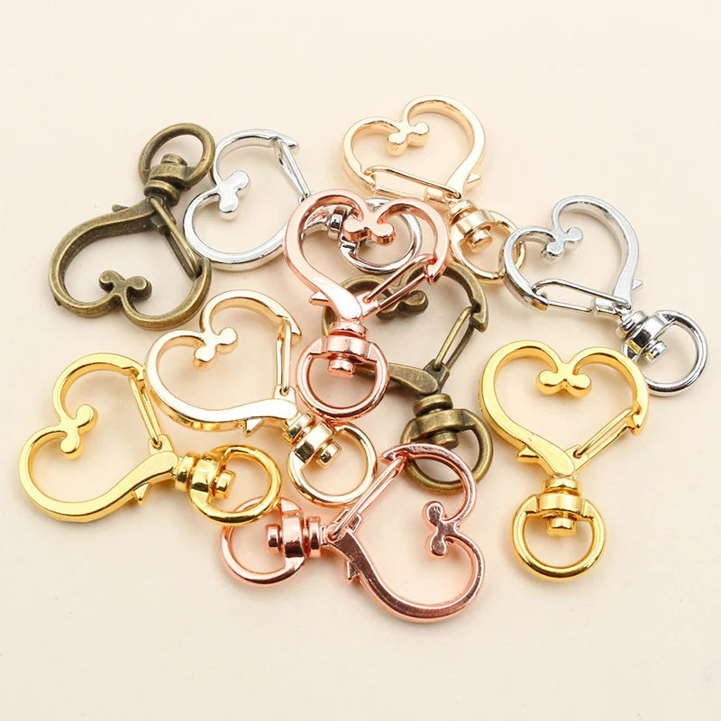 10pcs 35x24mm Heart Snap Hook Trigger Lobaster Clasp Clips Buckles For Keychain DIY Jewelry Making Accessories Findings Aurexia off