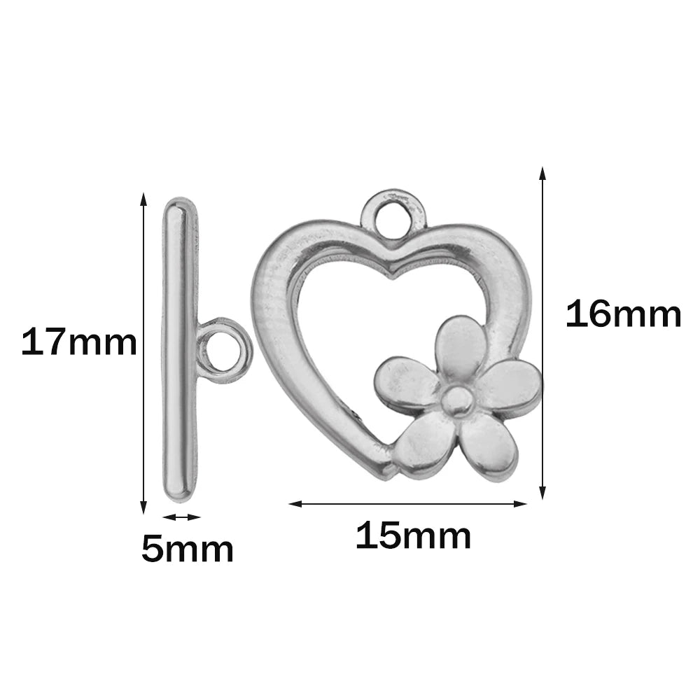 5 Sets Stainless Steel Toggle Clasp T-bar Closure Ring Fastener Hook End Connectors for DIY Necklace Bracelet Jewelry Making Aurexia off