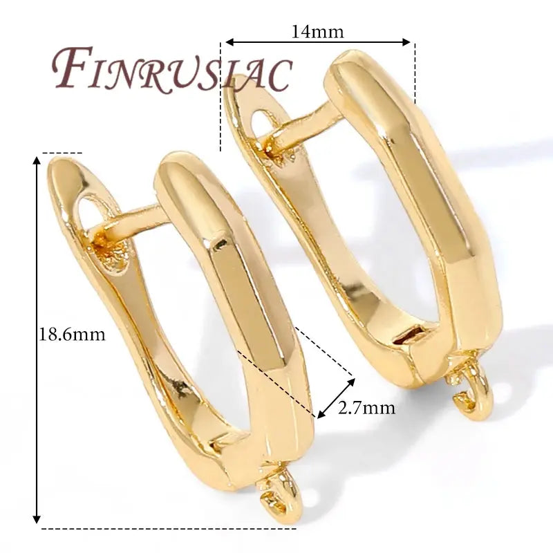 18K Gold Plated Earwires Earrings Fixtures Basic Fasteners For Earrings,Anti-Allergy Earring Hooks Clasps Jewelry Accessories Aurexia off