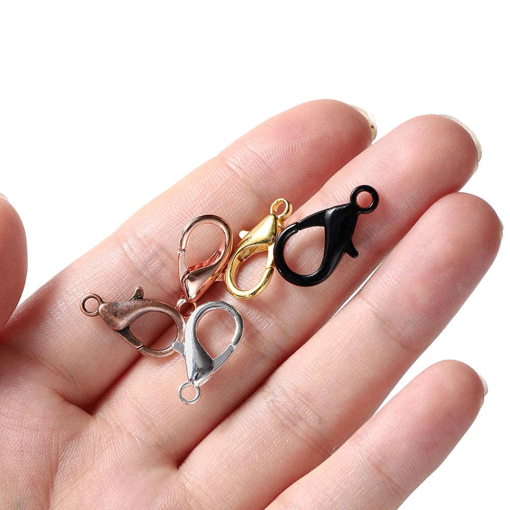 10pcs/lot Multiple Size Lobster Clasps Necklace Hooks Bracelets Connector Findings DIY Chains Jewelry Making Supplies Wholesale Aurexia off