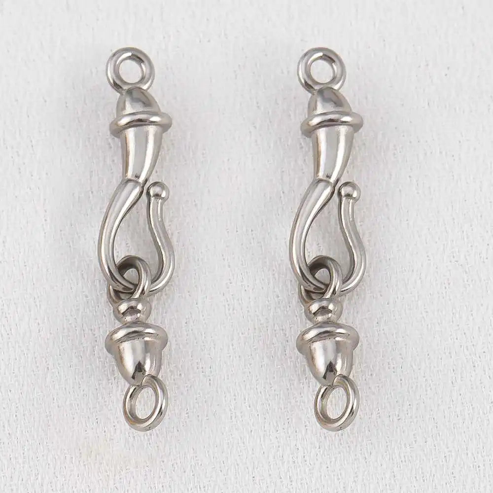 2pcs Stainless Steel Gold Plated Hand-Shape Boat Anchor S-shaped Connection Buckle for DIY Bracelet Clasps Jewelry Accessories Aurexia off