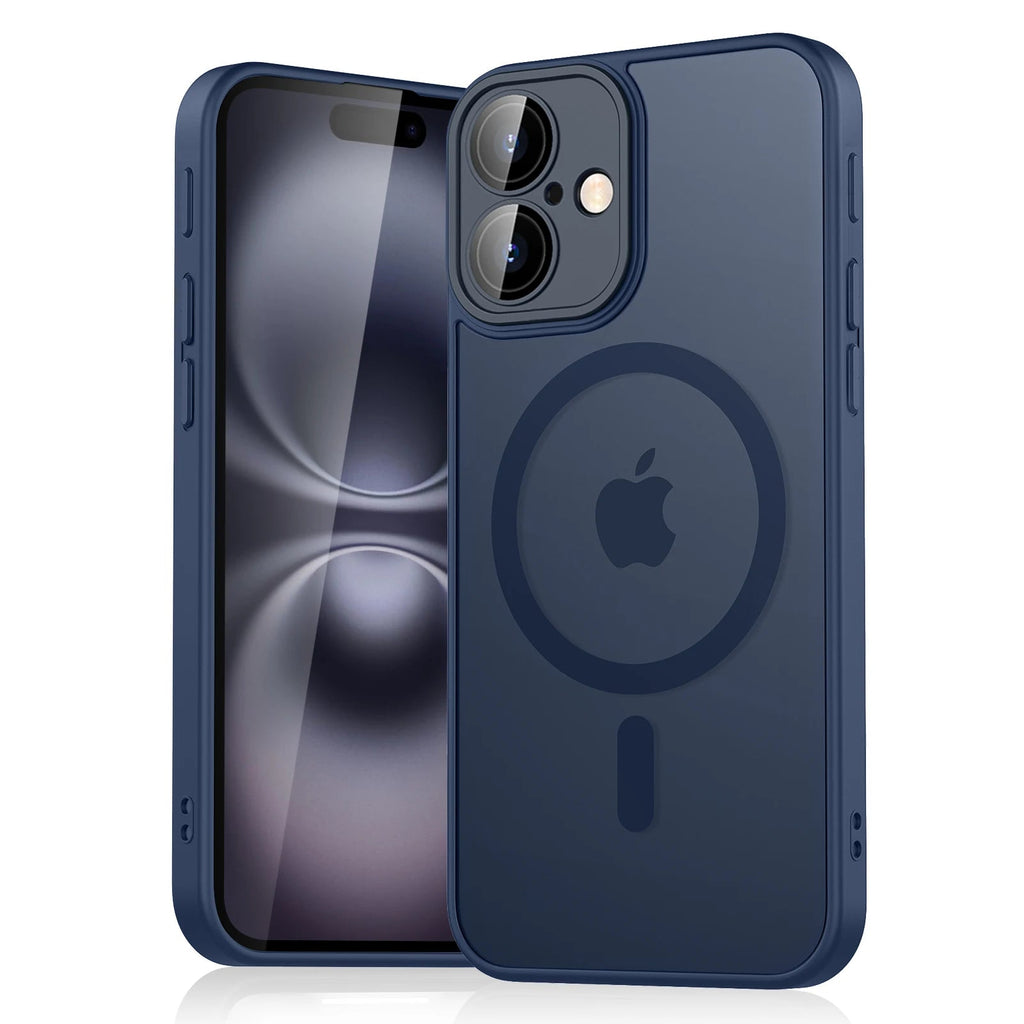 Luxury Magnetic Matte Translucent Armor Shockproof Case For iPhone 11/ 12 13 14 15 16 For Magsafe Wireless Charge Cover Aurexia off